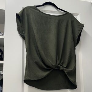Gilli Olive Twist Front Blouse